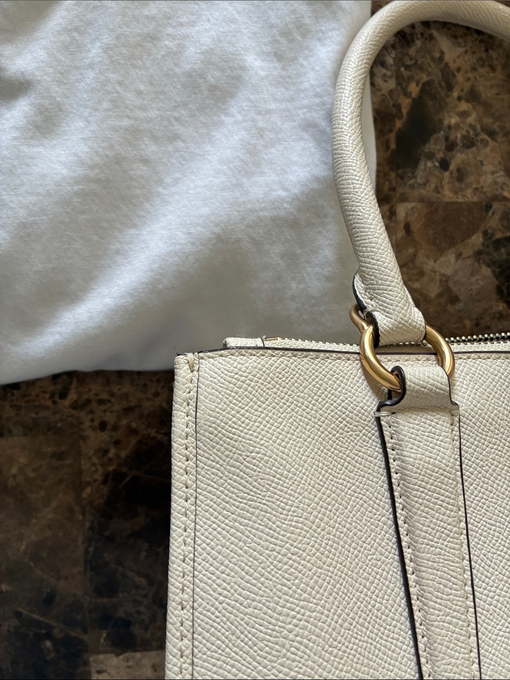 White Coach leather purse (Crosby Carryall?) - Picture 14 of 14